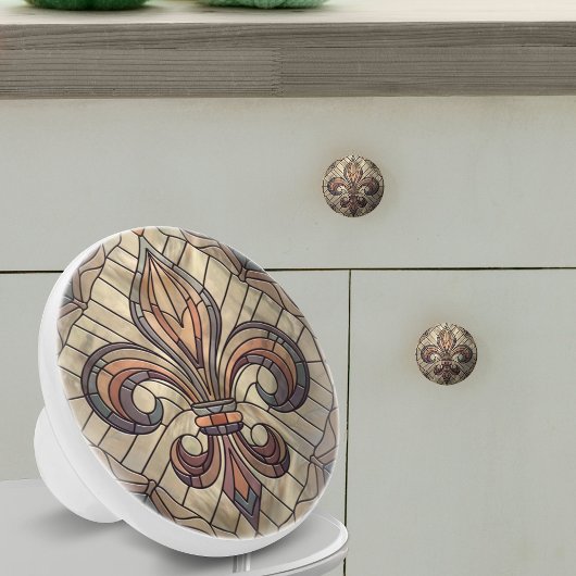 フルーアデリス – ステンドグラスのモザイクアート セラミックノブ