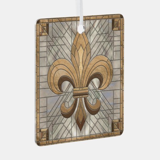 フルーアデリス – ステンドグラスのモザイクアート メタルオーナメント (正面右)