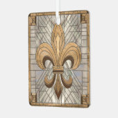 フルーアデリス – ステンドグラスのモザイクアート メタルオーナメント (正面左)