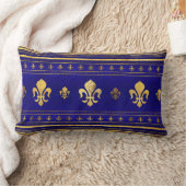 フルーアデリス – ラピスラズリと金ゴールド ランバークッション (ブランケット)