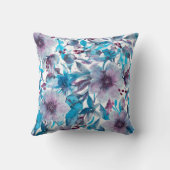 フルーアブルーパープルとブルーウォーターのカラーフローラ クッション (裏面)