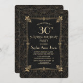 フルーア王室のデリスアールデコ1920s誕生日パーティー 招待状 (正面/裏面)