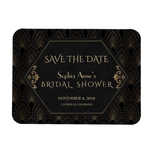 フルーア王室のデリス金ゴールドギャツビー素晴らしブライダルシャワー マグネット (横)