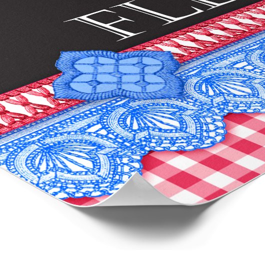 フルーア磁器カップと花ポスター ポスター (角)