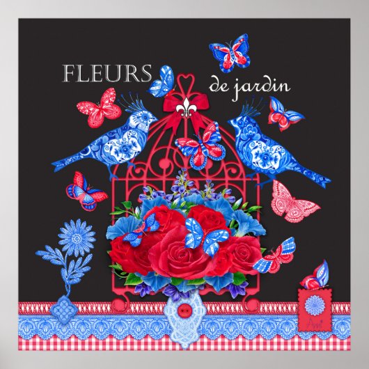 フルーア磁鳥と鳥のポスター ポスター (正面)