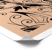 フルーア、アールデコ花柄 ポスター (角)