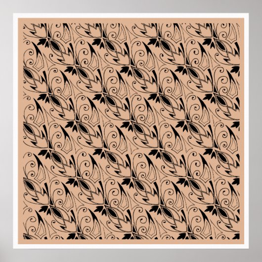 フルーア、アールデコ花柄 ポスター (正面)