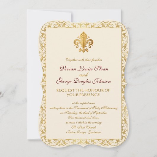 フルーア·デ·リス·テーメド結婚の 招待状 (正面)