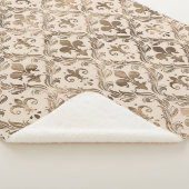 フルーア·デ·リス·パステル·金ゴールド シェルパブランケット (3/4)