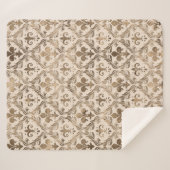 フルーア·デ·リス·パステル·金ゴールド シェルパブランケット (正面(横))