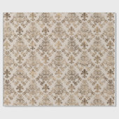 フルーア·デ·リス·パステル·金ゴールド ラッピングペーパー (フラット)