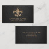 フルーア·デ·リス·パステル·金ゴールド 名刺 (正面/裏面)