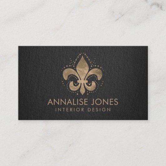 フルーア·デ·リス·パステル·金ゴールド 名刺 (正面)