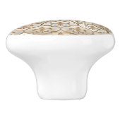 フルーア·デ·リス·パターンの真珠と金ゴールド セラミックノブ (側面)