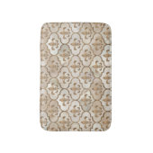 フルーア·デ·リス·パターンの真珠と金ゴールド バスマット (正面縦)