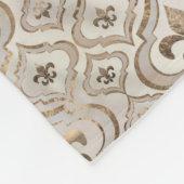 フルーア·デ·リス·パターンの真珠と金ゴールド フリースブランケット (角)