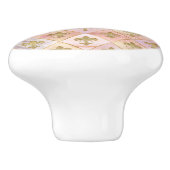 フルーア・デ・リス・パターン・パステル・クォーツ セラミックノブ (側面)