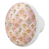 フルーア・デ・リス・パターン・パステル・クォーツ セラミックノブ (右)