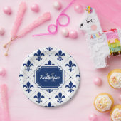 フルーア・デ・リス・パターン ペーパープレート (パーティー)