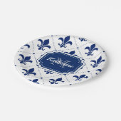 フルーア・デ・リス・パターン ペーパープレート (アングル)