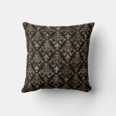 フルーア·デ·リス·パターン·金ゴールド(黒) クッション (裏面)