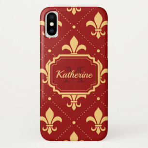 フルーア・デ・リス・パターン iPhone X ケース