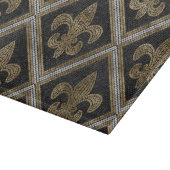 フルーア·デ·リス·モザイク·タイル·パターン黒と金ゴールド カッティングボード (角)