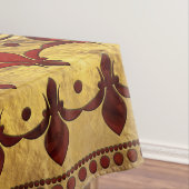 フルーア·デ·リス·レッド·マーブル·アンド·金ゴールド テーブルクロス (インサイチュ)