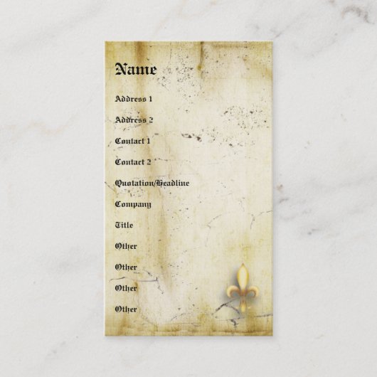 フルーア・デ・リス 名刺 (正面)