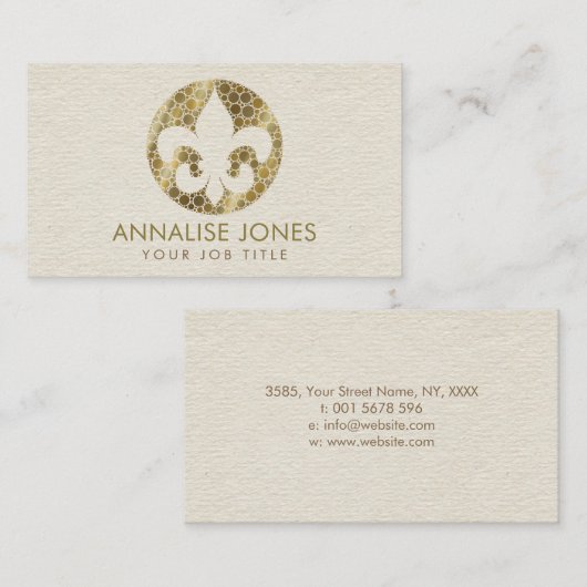 フルーア-ドットアートゴールデングラデーション 名刺 (正面/裏面)