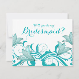 フルーア・ド・リリカ私の花嫁になってくれるか？ |ティール（緑がかった色） 招待状