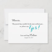 フルーア・ド・リリカ私の花嫁になってくれるか? |ティール(緑がかった色) 招待状 (裏面)