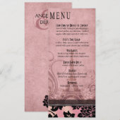 フルーアdeパリエッフェル塔の夕食メニュー|ピンク メニュー (正面/裏面)