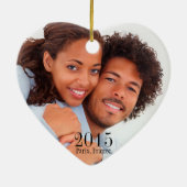 フルーアdeパリエッフェル塔の結婚式のティール(緑がかった色) セラミックオーナメント (裏面)