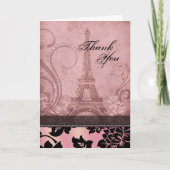 フルーアdeパリエッフェル塔|のピンクは感謝していしています サンキューカード (正面)