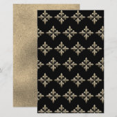 フルーアdes Lys Pattern on Black with 金ゴールドバック (正面/裏面)