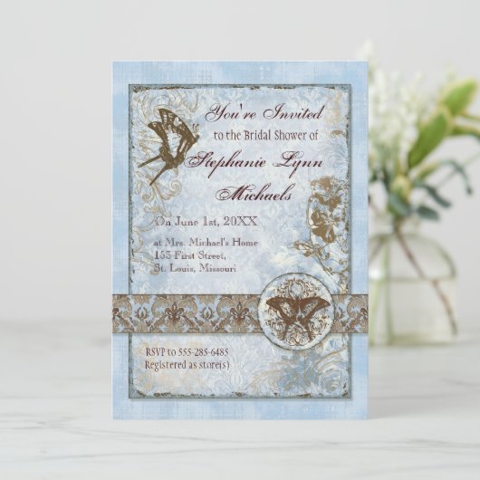 フルーアdi Lysダマスクvs2 -ブライダルシャワーの招待 招待状 (スタンド正面)