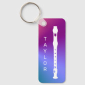 フルーカラフルモダントミニマルフルートパーソナライズされた キーホルダー (正面)