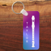 フルーカラフルモダントミニマルフルートパーソナライズされた キーホルダー (正面)