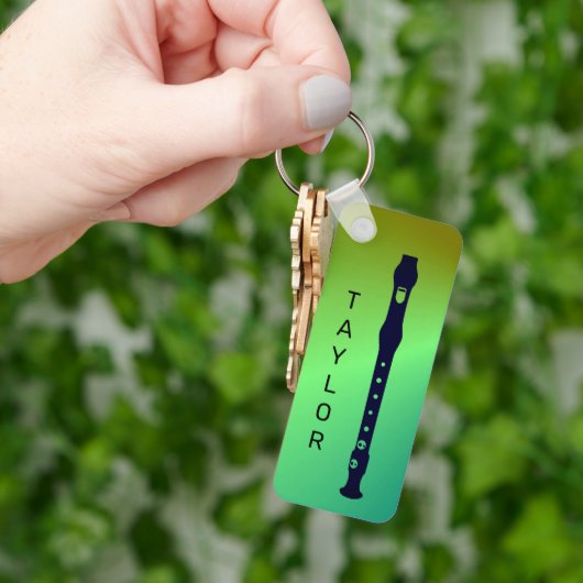 フルーカラフルモダントミニマルフルートパーソナライズされた キーホルダー (手)