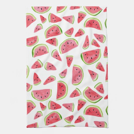 フルーツおもしろいスイカ水色キッチンタオル キッチンタオル (縦)