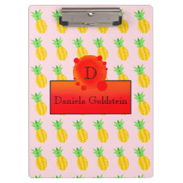 フルーツおもしろいパイナップルサンソーシングモノグラム クリップボード