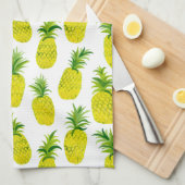 フルーツおもしろいパイナップル水色キッチンタオル キッチンタオル (四つ折り)