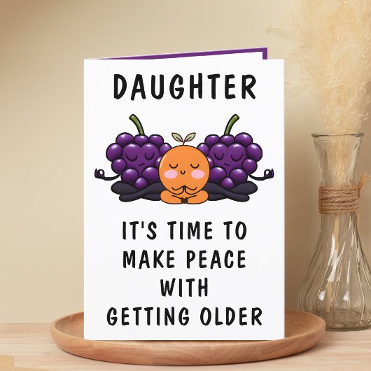 フルーツおもしろい取得オールドドーターハッピーバースデー サンキューカード