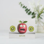 フルーツおもしろい顔グッドラック ポストカード (スタンド正面)