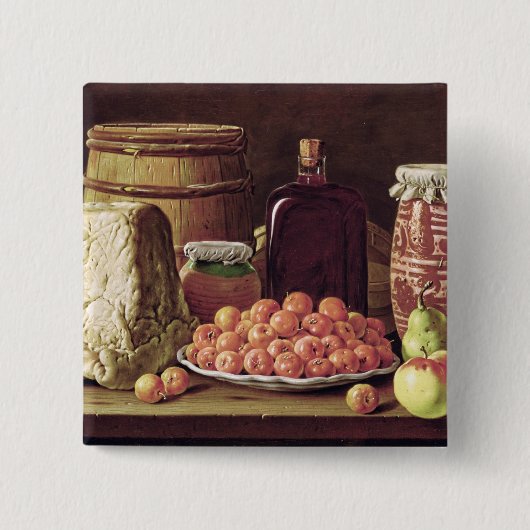 フルーツおよびチーズが付いている静物画 缶バッジ (正面)