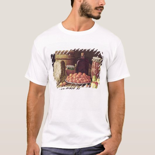 フルーツおよびチーズが付いている静物画 Tシャツ (正面)
