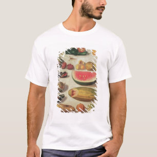フルーツおよびヒキガエルが付いている静物画 Tシャツ