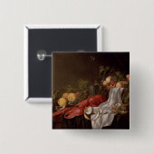 フルーツおよびロブスターの静物画 缶バッジ (正面&裏面)