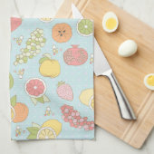 フルーツおよび果実が付いているパターン キッチンタオル (四つ折り)
